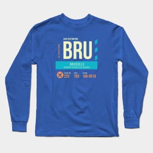 Brussels Airport Stylish Luggage Tag (BRU) Long Sleeve T-Shirt